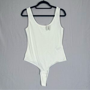 Madewell Bodysuit Women’s Large Creamy Ivory Scoop Neck Thong New With Tags